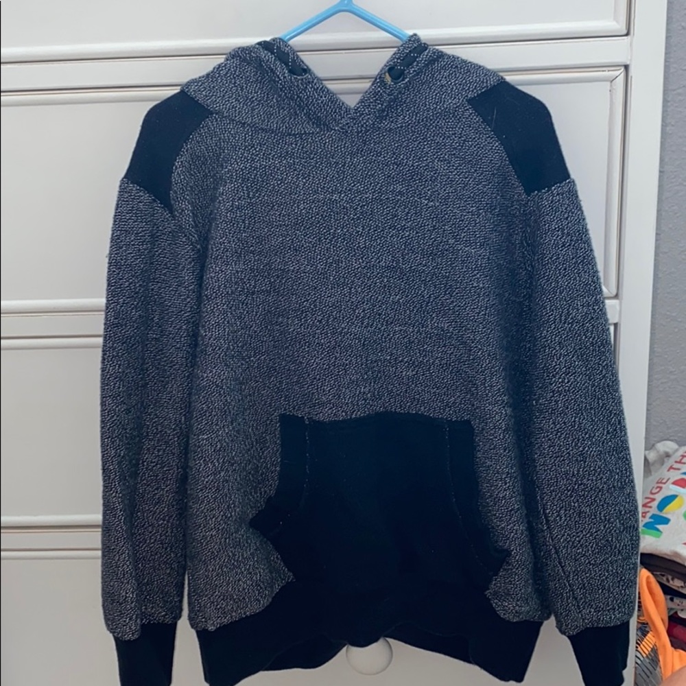 Grey and black hoodie